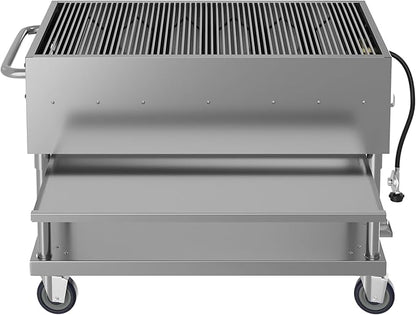 48 in. Commercial Mobile Outdoor Grill Stainless Steel, ETL Listed in Stainless-Steel (KM-CGM-48)