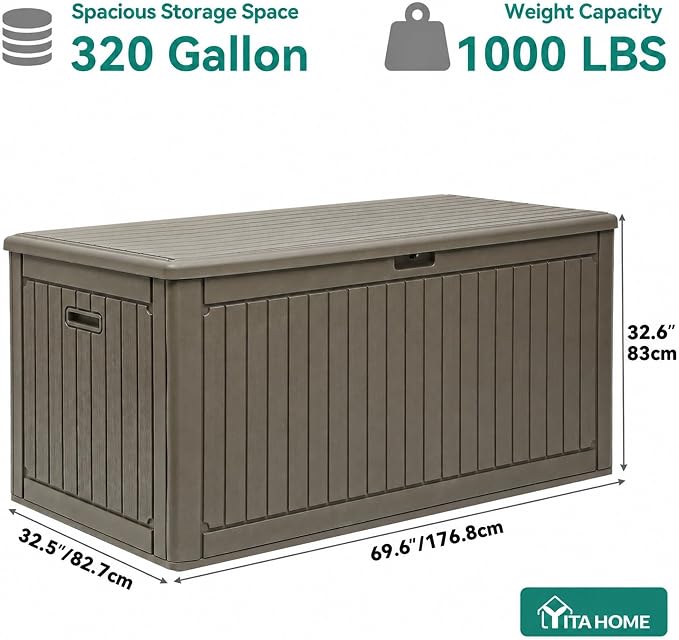 YITAHOME 320 Gallon Double-Wall Deck Box - Image 7