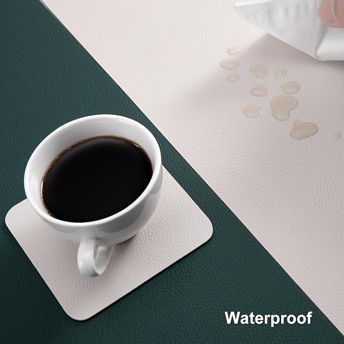 Myir JUN Table Runner Double Sided Vinyl Runner Table 72 Inch Long Runner for Table Washable Waterproof Non-Slip for Home Decorations Beige Green,12 x 72 inch
