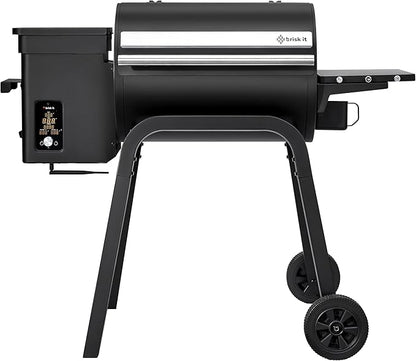Brisk It Zelos-450 Electric Wood Pellet Smoker Grill – A.I. Smart BBQ Grill with WiFi, 450 sq.in Cooking Area,7-in-1 Outdoor Grill & Smoker, PID Controller (Up to 500°F), Meat Probe