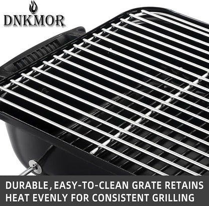Portable Charcoal Grill, Tabletop Outdoor Barbecue Smoker, Small BBQ Grill for Outdoor Cooking Backyard Camping Picnics Beach,BLACK