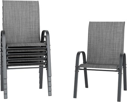 Amopatio Patio Chairs Set of 6, Outdoor Stackable Dining Chairs by Amopatio