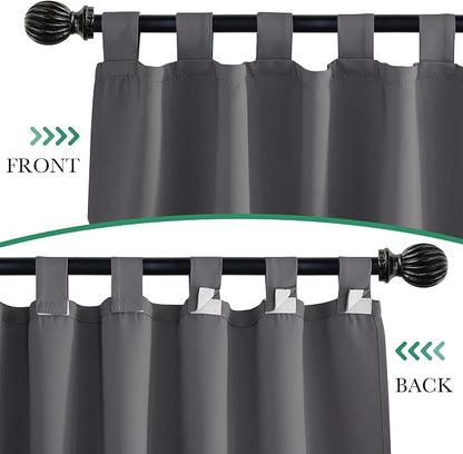 2 Panels Grey Outdoor Curtains for Patio Clearance - Image 3