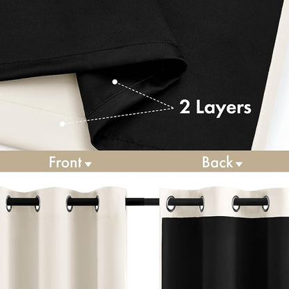 MIULEE Birch 100% Blackout Curtains - Image 3