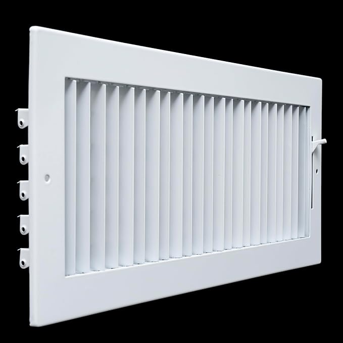 [2 Pack] Fits 16x6 Duct Opening Steel Adjustable Air Supply Grille by Handua | Register Vent Cover Grill for Sidewall and Ceiling | White | Out. Dim.: 17.75" X 7.75"