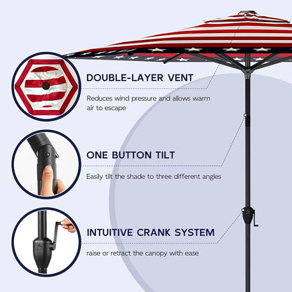 Abba Patio 9FT Lyon Outdoor Patio Umbrella Outdoor Table Umbrella - Image 2