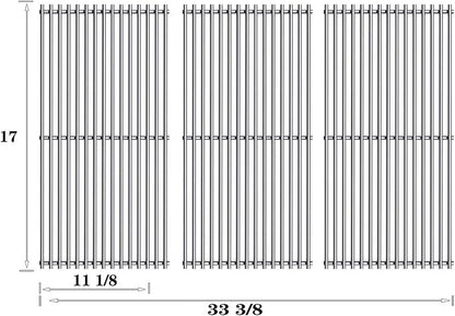 S720-0896 (3-Pack) 17" Stainless Steel Cooking Grate for Homedepot Nexgrill 720-0896B 720-0896 720-0896BK 720-0896E 720-0896C 720-0896CP 720-0898 720-0898A