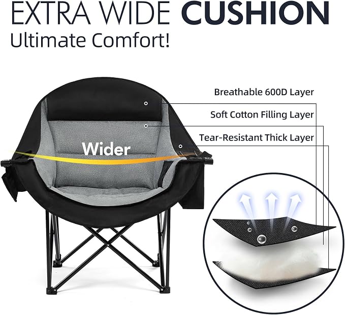 Oversized Camping Chair for Adults 2 Pack - Image 3