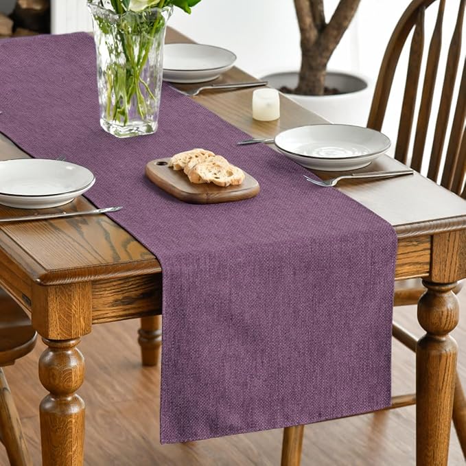 Artoid Mode Purple Table Runner, Seasonal Summer Washable Kitchen Dining Table Decoration for Home Party Decor 13x60 Inch