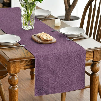 Artoid Mode Purple Table Runner, Seasonal Summer Washable Kitchen Dining Table Decoration for Home Party Decor 13x120 Inch