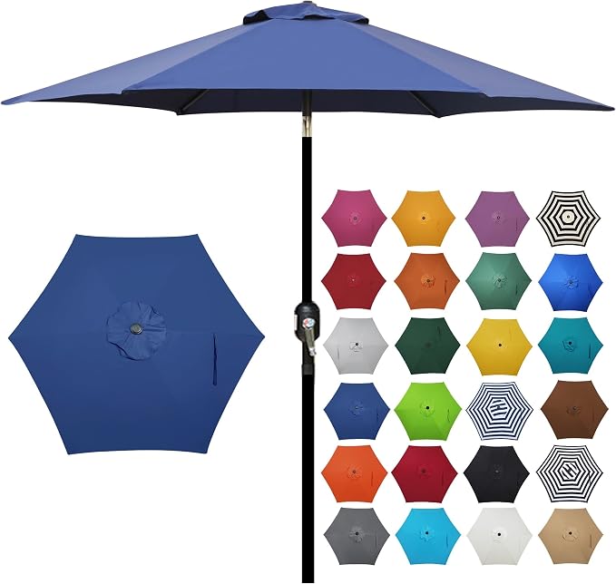 7.5 ft Patio Umbrella, Yard Umbrella, Outdoor Market Umbrella by Blissun