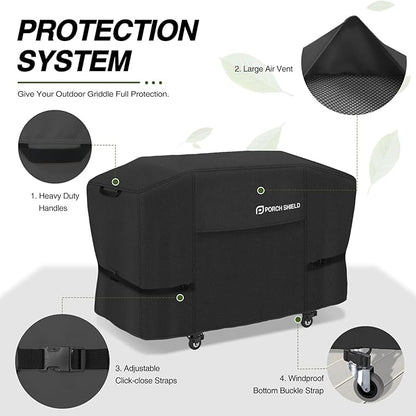 Porch Shield 28 inch Griddle Cover for Blackstone, Waterproof and Fade Resistant 600D Gas Grill Cover Fits for Blackstone 28" Griddle Cooking Station and Most 2 Burner Flap Top Grill