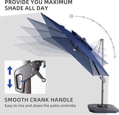JZAC & QZYD 9x9 FT Cantilever Offset Patio Umbrella - Image 6