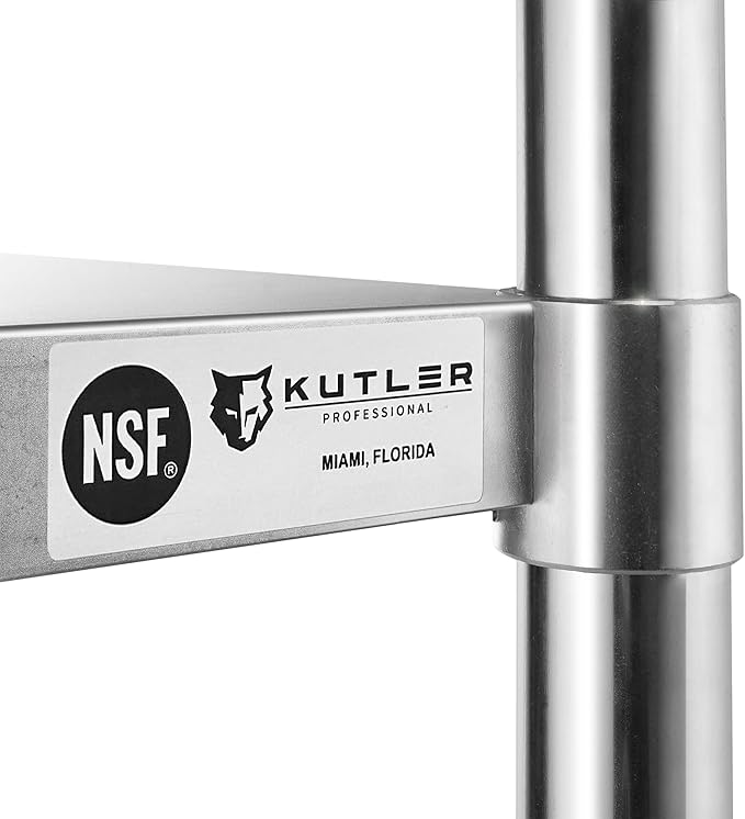 KUTLER Stainless Steel Table 24 x 24 Inches, NSF Heavy Duty Commercial Kitchen Prep and Work Table with Undershelf for Restaurant, Hotel, Home