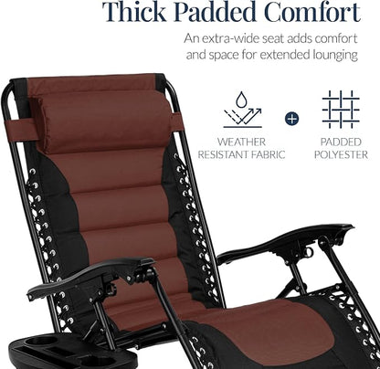 Best Choice Products Oversized Padded Zero Gravity Chair, Folding Outdoor Patio - Image 5