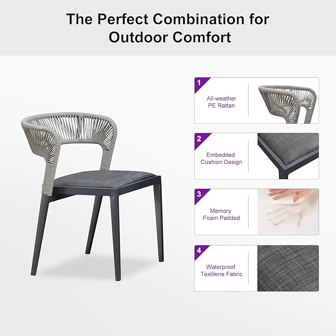 PURPLE LEAF 11 Pieces Outdoor Dining Set Patio Table and Chairs Set Aluminum Wicker Rattan Patio Furniture Set for Lawn Garden Porch Beige Marble Color Outdoor Set with Counter Stools