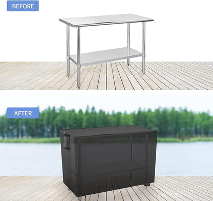 Outdoor Prep Table Cover 36 Inch,Waterproof Patio Stainless Steel Metal BBQ Table Cover All Season Protection for Outdoor Table - 36 x 30 x 35 Inch