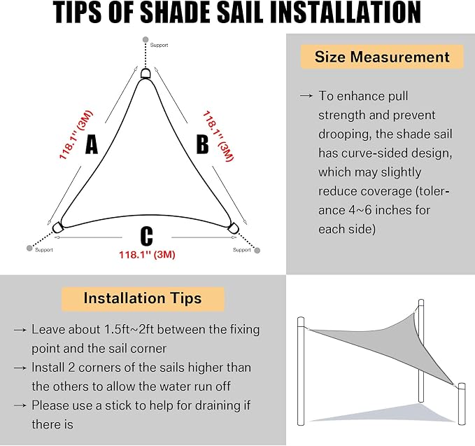 Neween Triangle Sun Shade Sail - Image 5