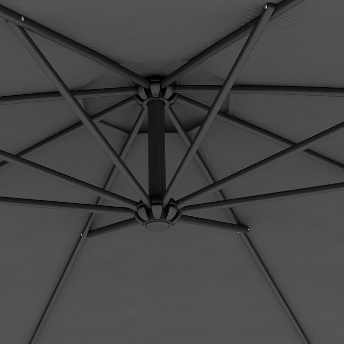 Outsunny 10' Cantilever Hanging Tilt Offset Patio Umbrella | UV & Water - Image 9