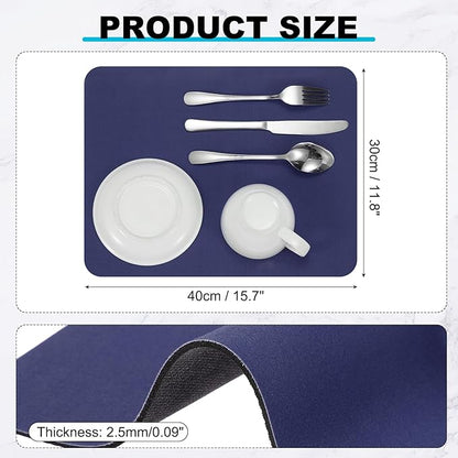 uxcell Silicone Mats for Kitchen Counter, 15.7" x 11.8" Non-Slip Countertop Protector Mat Heat Resistant Coffee Mat Waterproof Table Placemat, Dark Blue
