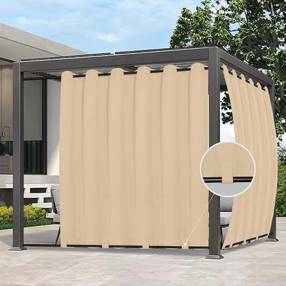 Easy-Going Outdoor Curtains for Patio 1 Panel, 110x84 inch, Weatherproof by Easy-Going