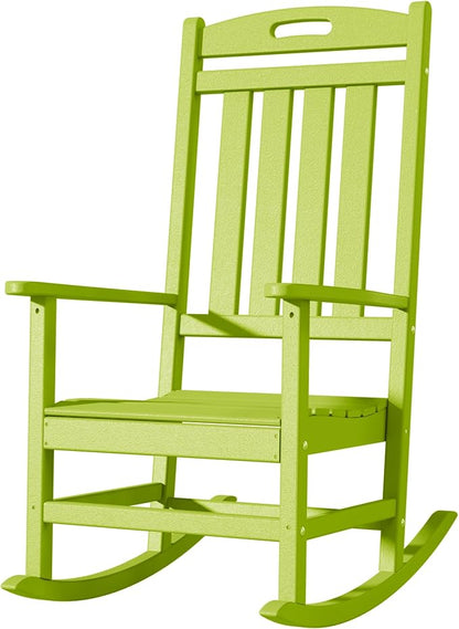 Outdoor Rocking Chair, All-Weather Resistant Poly Lumber Rocker Chair Outdoor by Adiromoti