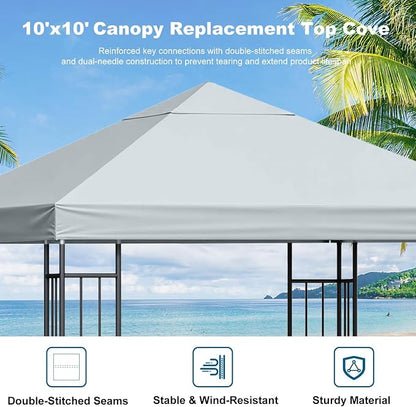 10x10 Gazebo Canopy Replacement Top, 300D High-Density Waterproof Single Layer - Image 3