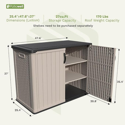 Patiowell 26 cu.ft Resin Outdoor Storage Cabinet, Waterproof, - Image 7