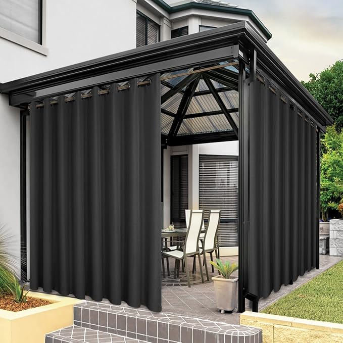 BONZER Outdoor Curtains for Patio Waterproof Thick | Privacy Wide Grommet Light by Bonzer