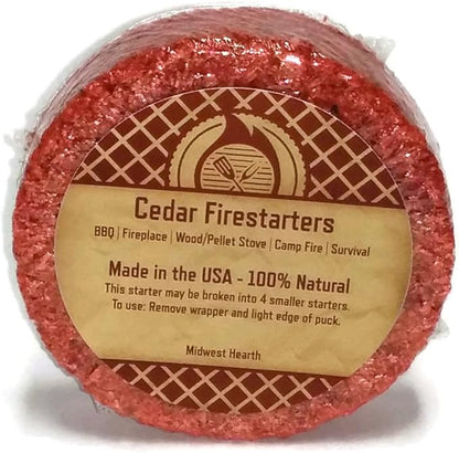 Midwest Hearth Cedar Fire Starters (108 Pack - Up to 432 Fires) Made in USA