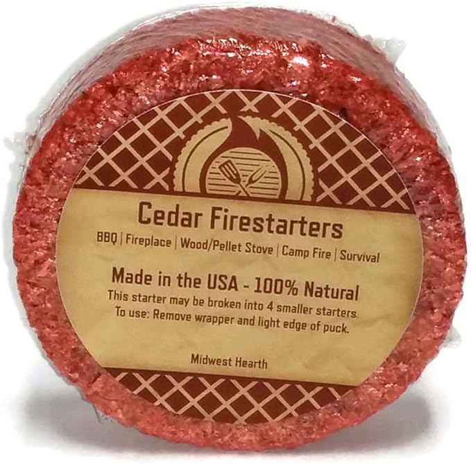 Midwest Hearth Cedar Fire Starters (16 Pack - Up to 64 Fires) Made in USA