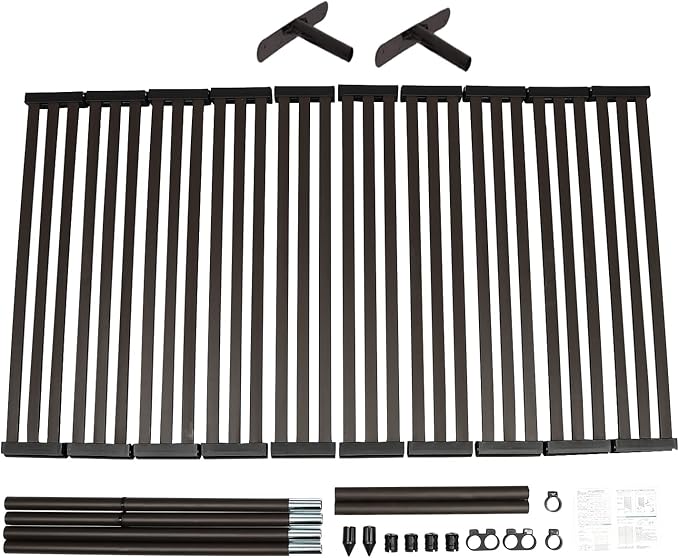 Metal Outdoor Privacy Screen,Freestanding Outdoor Divider Decorative Privacy Fence Screen,Freestanding Decorative Privacy Screen for Balcony Patio (Brown 90 * 180cm)