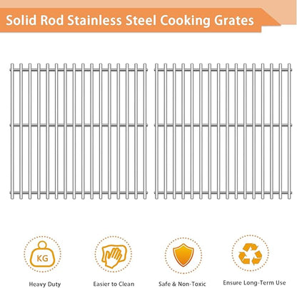Grill Replacement Parts for Broil King Signet 320, 9468-54, 9865-54, 9468-54, 9468-84, Signet 20, Signet 70, Signet 90, 3 Pack Heat Plates and Burner Tube, 2 Pack Grill Grates, Stainless Steel