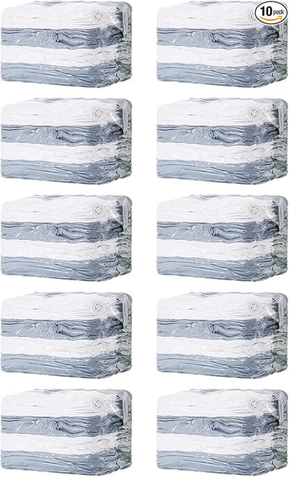 TAILI 10 Pack Vacuum Storage Bags, Space Saver Bags, Jumbo Cube 31x40x15 Inch, Extra Large Vacuum Sealed Bags for Comforters, Blankets, Bedding, Clothes, Closet Organization Space Saving, Cream