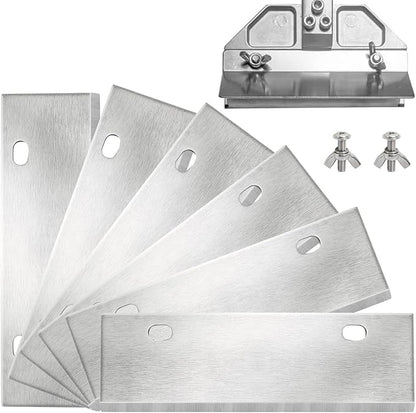 6" Stainless Steel Griddle Scraper Blades 6 Pack, Razor Sharp Grill Scraper Blades, Replacement Blade for Griddle & BBQ Grill Scraper