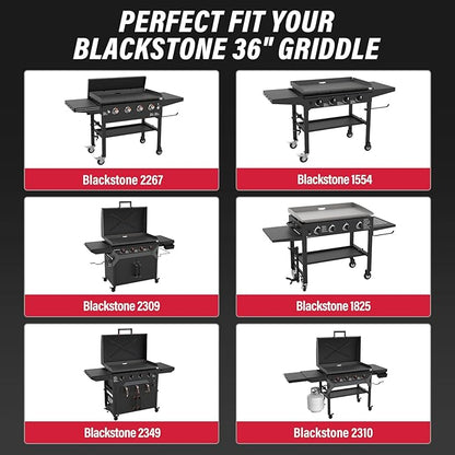 Utheer 2-Pack Griddle Warming Rack for Blackstone 36" Griddles, Stainless Steel Flat Top Grill Accessories | Reversible Rack Adds Prep Space, Foldable Clip-On Design Expands Cooking & Holding Area