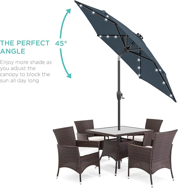 Best Choice Products 7.5ft Solar Umbrella LED Lighted Patio Umbrella, Table - Image 2
