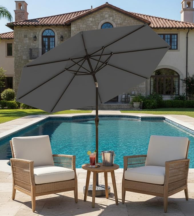 9FT Auto-Tilt Patio Umbrella|Outdoor Market Table Umbrella - Image 6