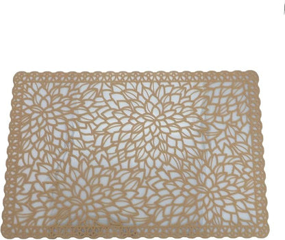 Gugrida Plastic Light Brown Placemats for Dining Table Tablemats Vinyl PVC Table Mats for Kitchen 6pcs