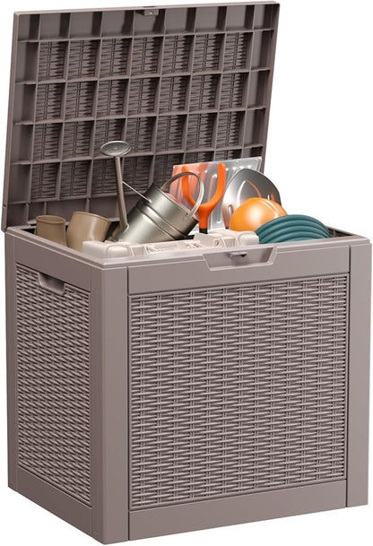 PatioZen 36 Gallon Deck Box Outdoor, Weatherproof Resin Patio Storage Box by OutdoorLivingPerfected
