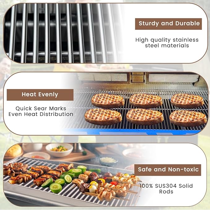 SF410D (4-Pack) 17 3/4" Stainless Steel Cooking Grid for Brinkmann 810-3660-S, 810-3661-F, 810-9610-F, 810-9620-0; 810-6680-s Smoke Canyon GR2002401-SC-00