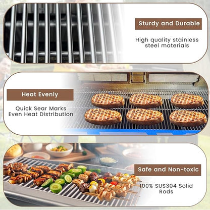 SF410D (4-Pack) 17 3/4" Stainless Steel Cooking Grid for Brinkmann 810-3660-S, 810-3661-F, 810-9610-F, 810-9620-0; 810-6680-s Smoke Canyon GR2002401-SC-00