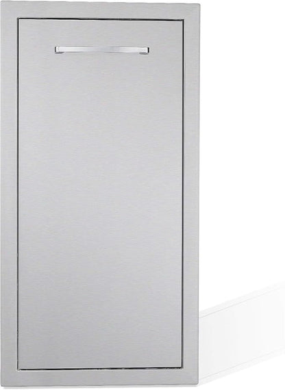 TIANAI 14" Single Pull-Out Trash Drawer Stainless Steel Outdoor Kitchen Trash Drawer Storage for One 10 Gallon Commercial Wastebasket