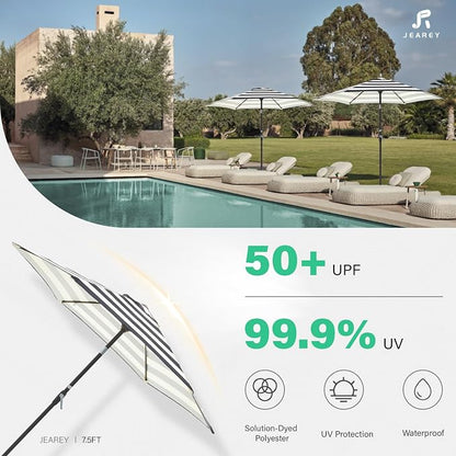 JEAREY 7.5 ft Outdoor Patio Umbrella, Table Umbrella, Tilt & Crank lift - Image 5