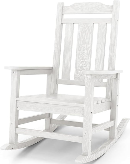 SERWALL Outdoor Rocking Chair, HDPE Oversized Rocking Chair Outdoor by SERWALL