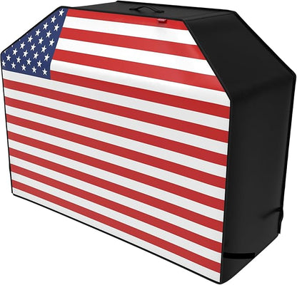 58" Heavy Duty Waterproof Gas Grill Cover fits Weber Char-Broil Coleman Gas Grill-Black,American Flag.