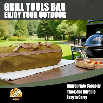 Grill tools storage bag, Suitable for grilling utensils storage,18”BBQ accessories storage bag, Tools storage for outdoor Grilling,BBQ gifts for men.