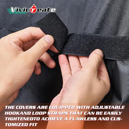 Vivicreate Waterproof BBQ Grill Cover 32 Inch Heavy Duty 420D Fabric Outdoor Barbecue Cover Weatherproof UV Protection Windproof Fits Weber Char-Broil Nexgrill Traeger Smoker Parrilla