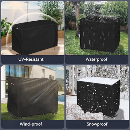 Outdoor Bar Table Set Cover, Waterproof Patio Furniture Covers Outdoor Dining Table Cover for Bistro Tables & Chairs Set- 84"L x 48"W x 48"H