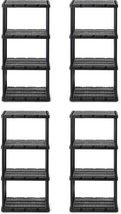 Gracious Living 4 Pack Light Duty Storage Shelves, Knect-A-Shelf 4-Shelf by GraciousLiving